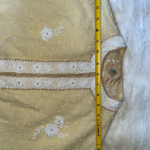 Vintage Gene Shelly Hand Beaded Angora Sweater - Picture 11 of 14